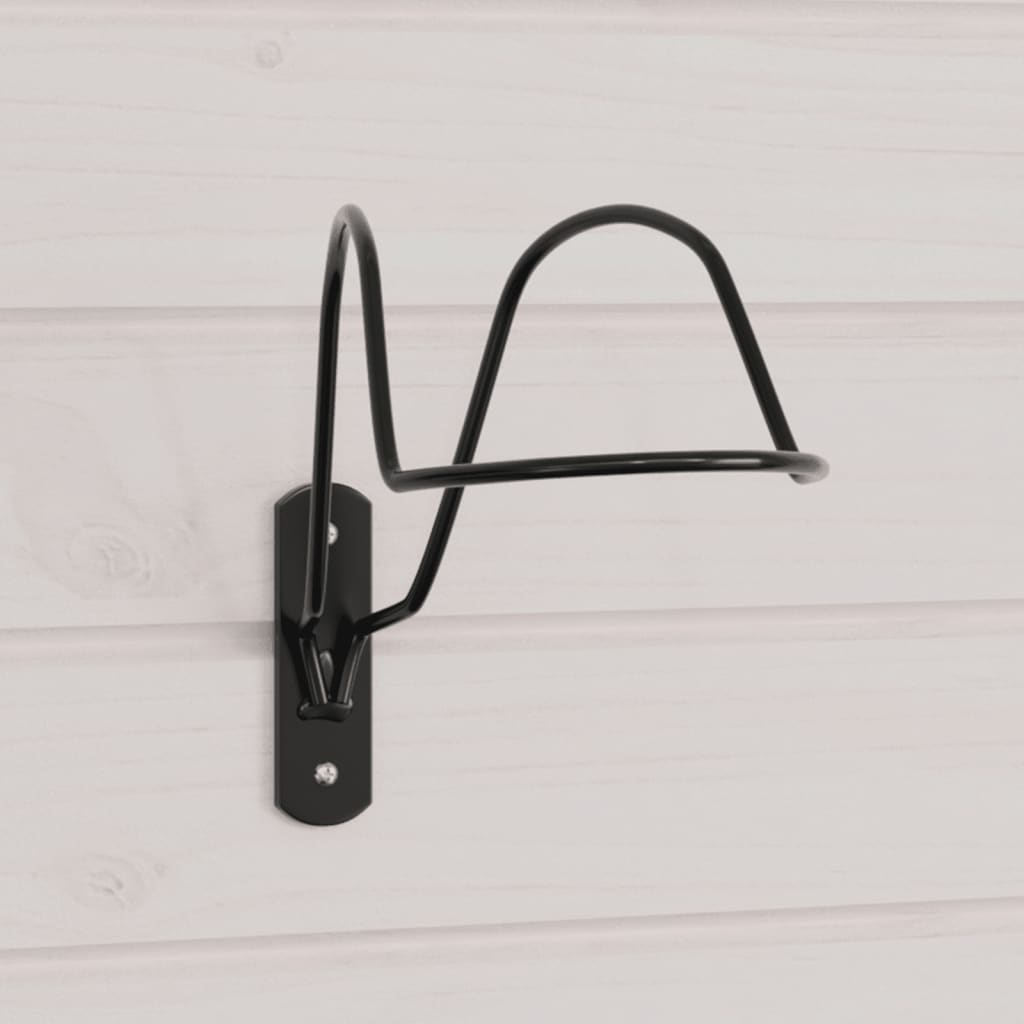 Porta Casco Equitazione A Parete Nero In Acciaio