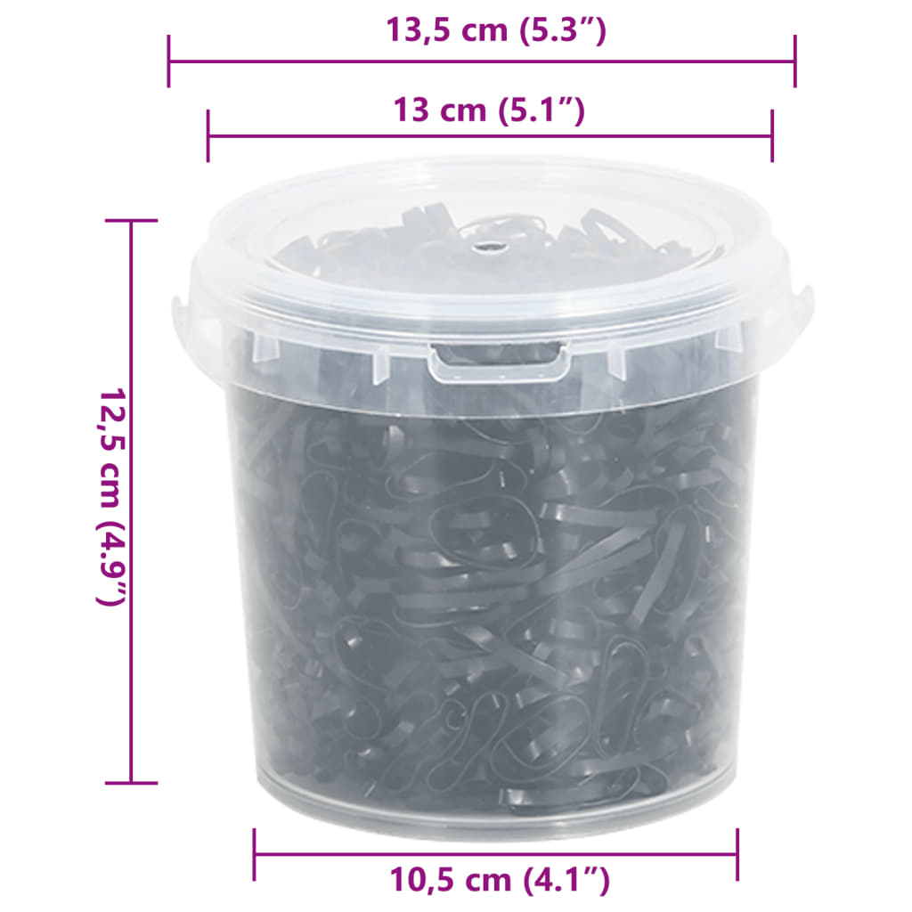 Elastici Per Trecce Cavallo 1500 Pz Neri In Silicone