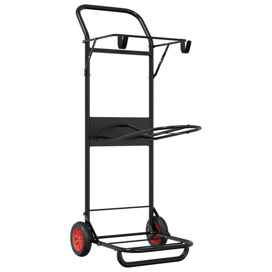 Carrello Da Sella Pieghevole Nero In Acciaio