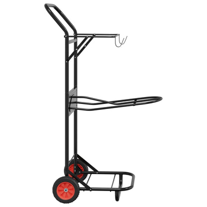 Carrello Da Sella Pieghevole Nero In Acciaio