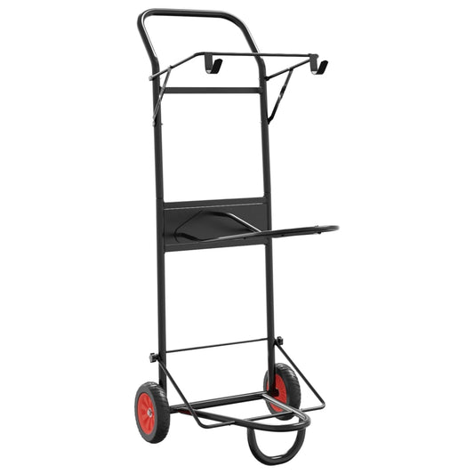 Carrello Da Sella Pieghevole Nero In Acciaio