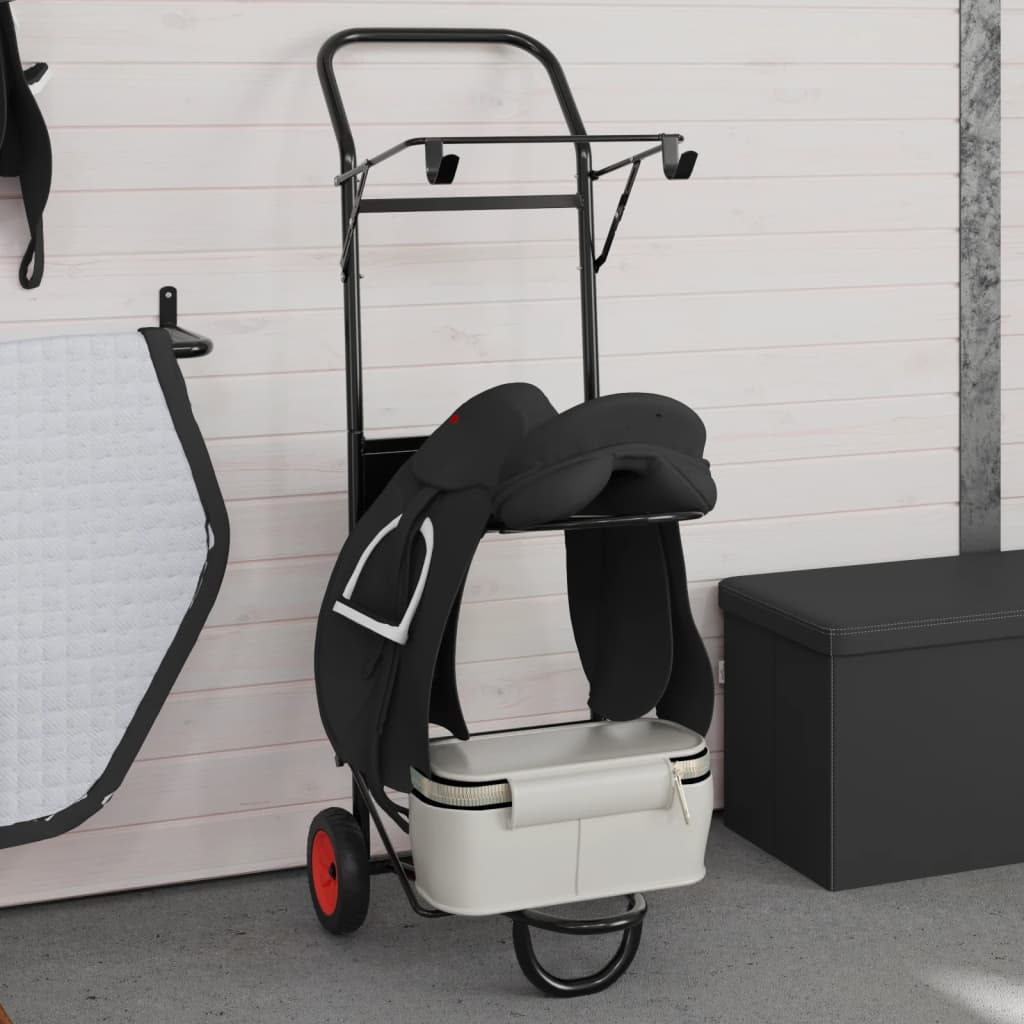 Carrello Da Sella Pieghevole Nero In Acciaio