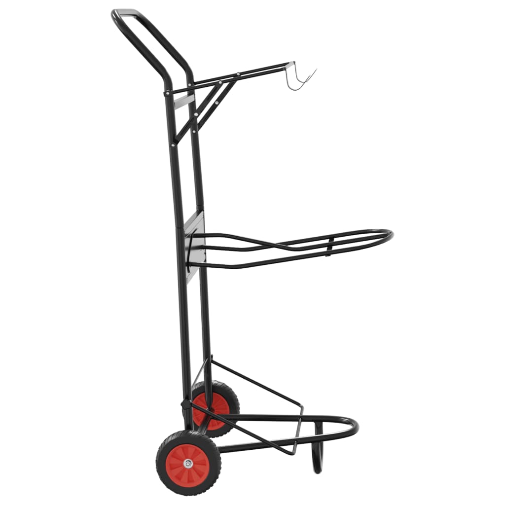 Carrello Da Sella Pieghevole Nero In Acciaio