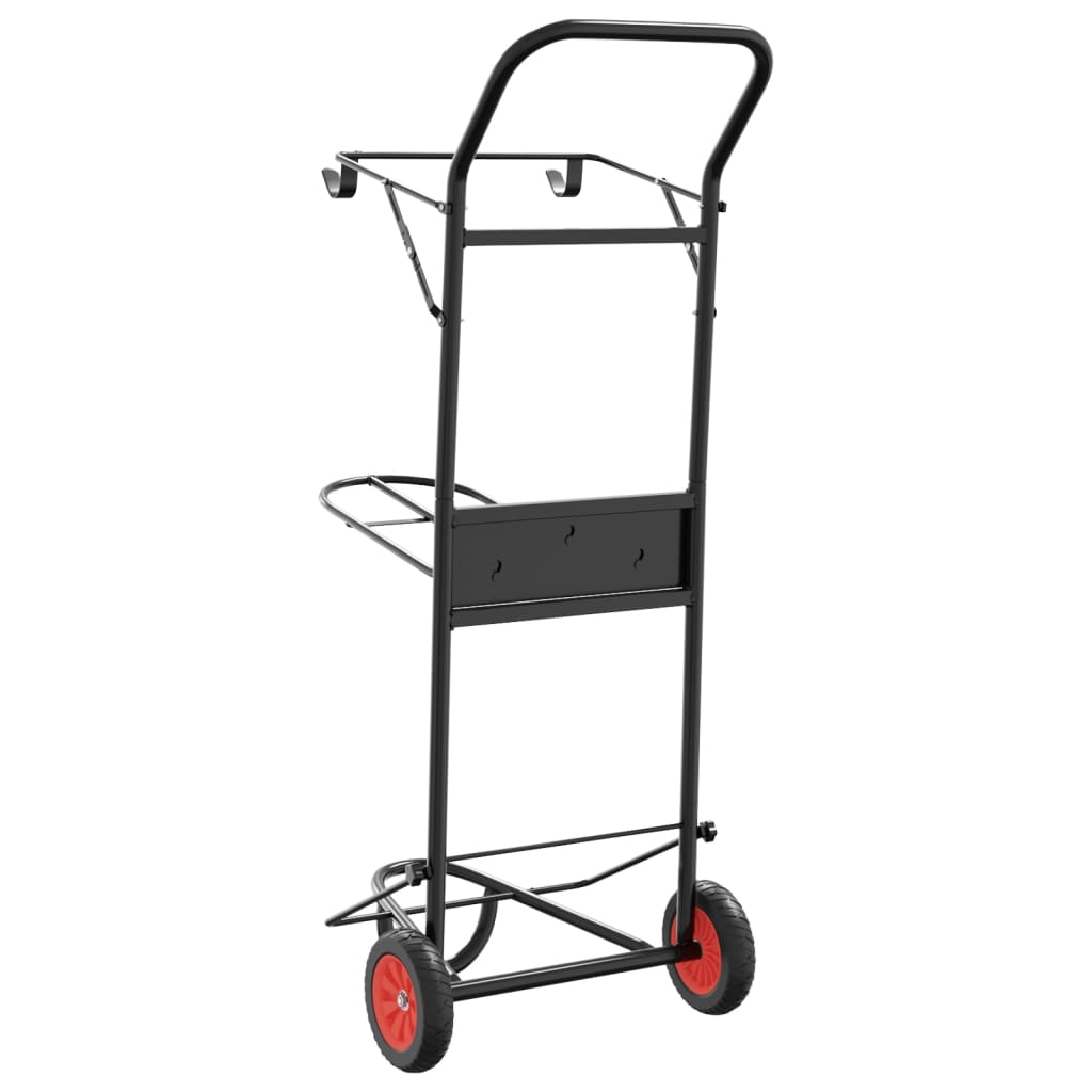 Carrello Da Sella Pieghevole Nero In Acciaio