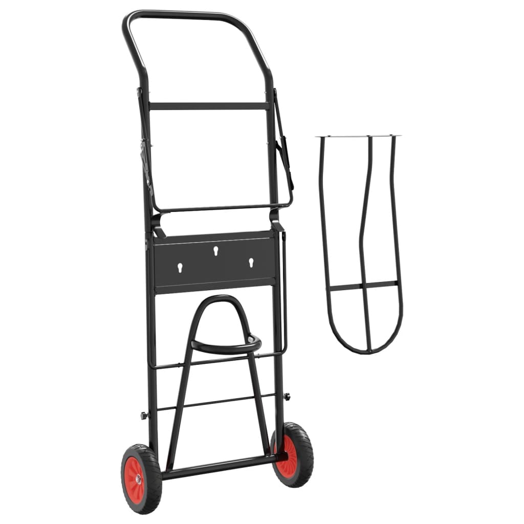 Carrello Da Sella Pieghevole Nero In Acciaio