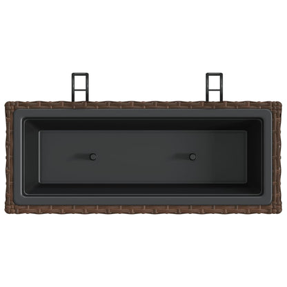 Fioriere Con Ganci 2 Pz Marroni In Polyrattan
