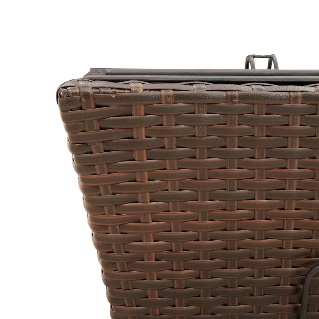 Fioriere Con Ganci 2 Pz Marroni In Polyrattan