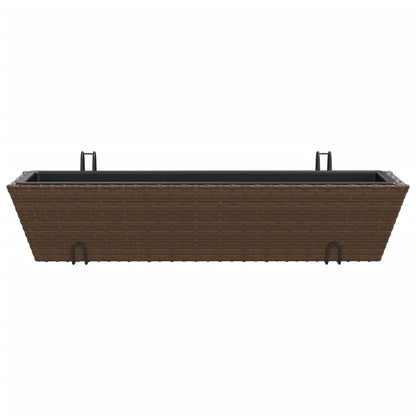 Fioriere Con Ganci 2 Pz Marroni In Polyrattan