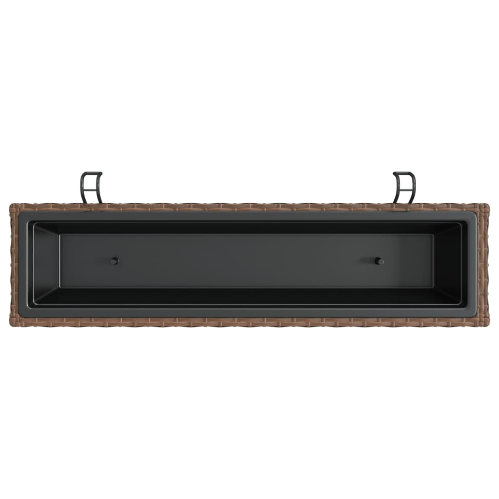 Fioriere Con Ganci 2 Pz Marroni In Polyrattan