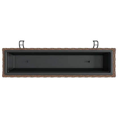 Fioriere Con Ganci 2 Pz Marroni In Polyrattan