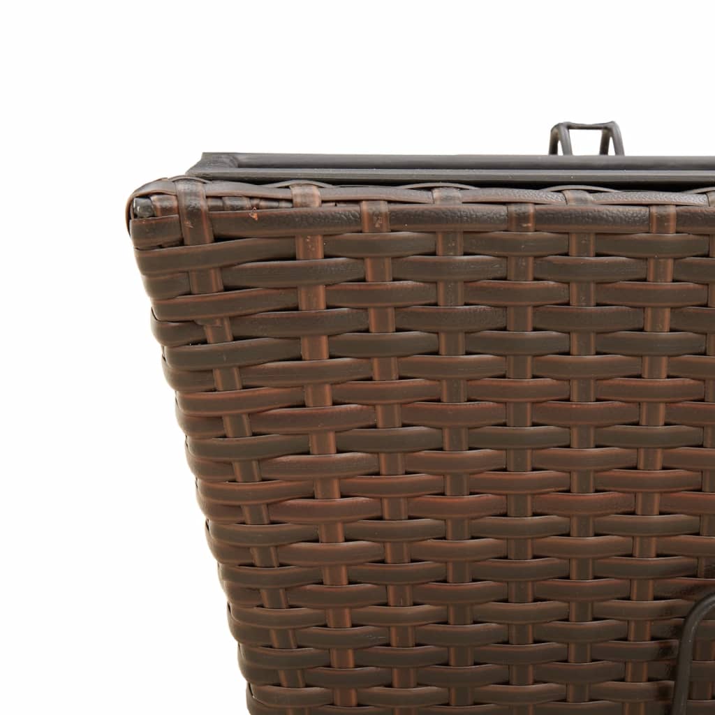 Fioriere Con Ganci 2 Pz Marroni In Polyrattan