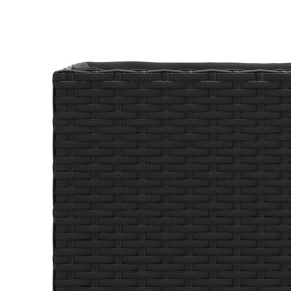 Fioriera Da Giardino Con 2 Vasi Nera 90X20X40 Cm In Polyrattan