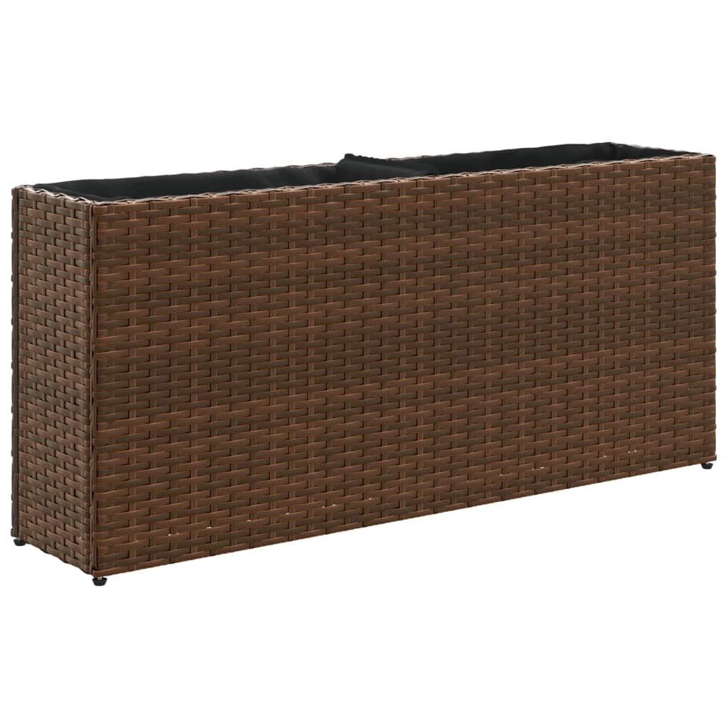 Fioriera Con 2 Vasi 90X20X40 Cm In Polyrattan