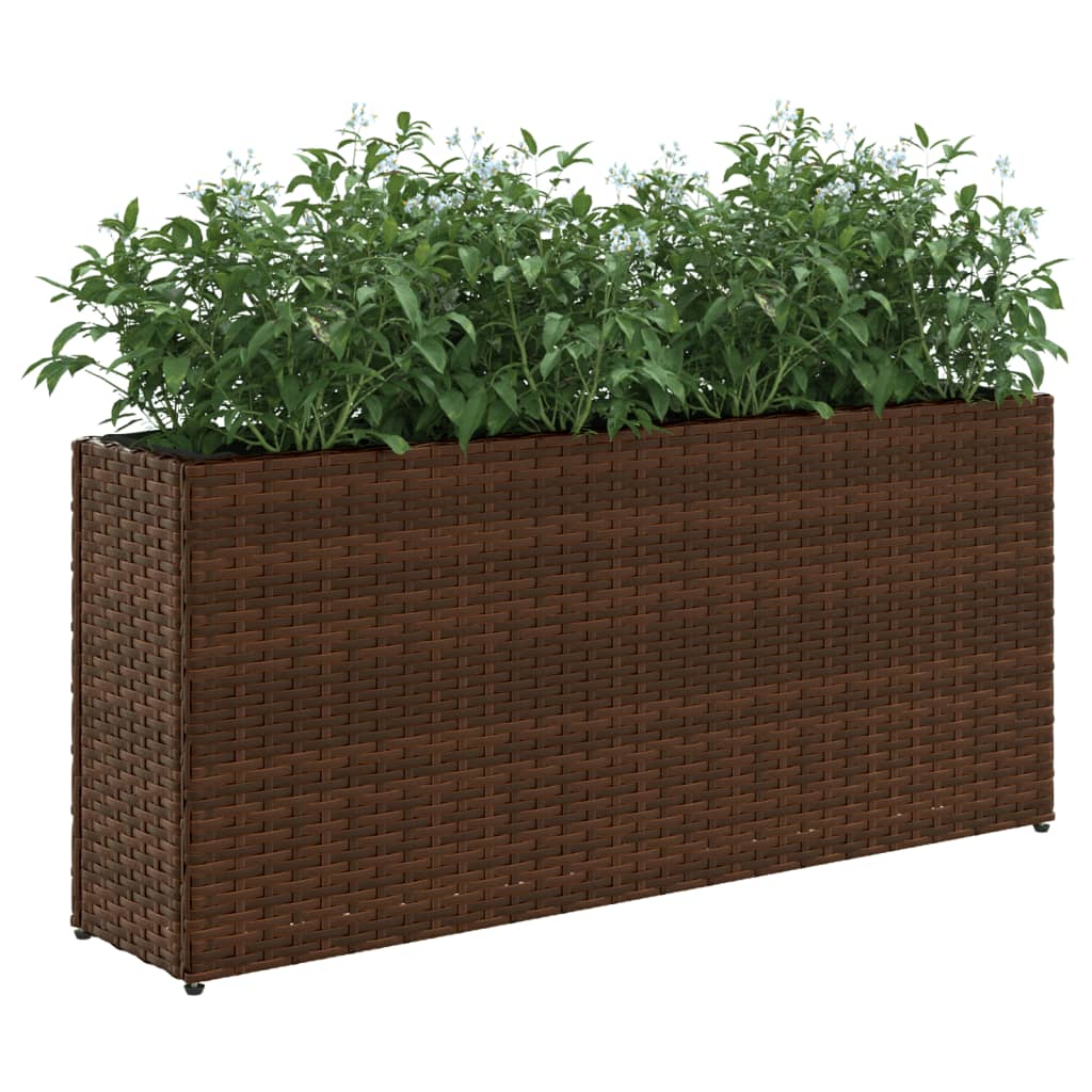 Fioriera Con 2 Vasi 90X20X40 Cm In Polyrattan