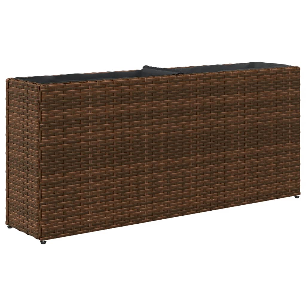 Fioriera Con 2 Vasi 90X20X40 Cm In Polyrattan