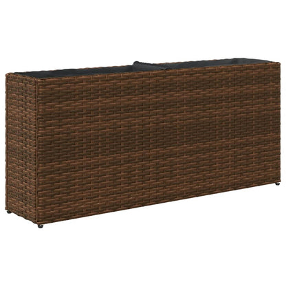 Fioriera Con 2 Vasi 90X20X40 Cm In Polyrattan