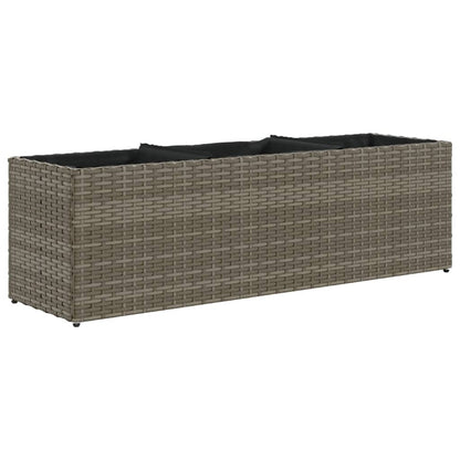 Fioriera Da Giardino Con 3 Vasi Grigia Polyrattan