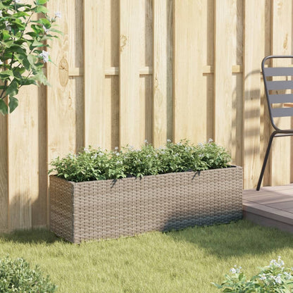 Fioriera Da Giardino Con 3 Vasi Grigia Polyrattan