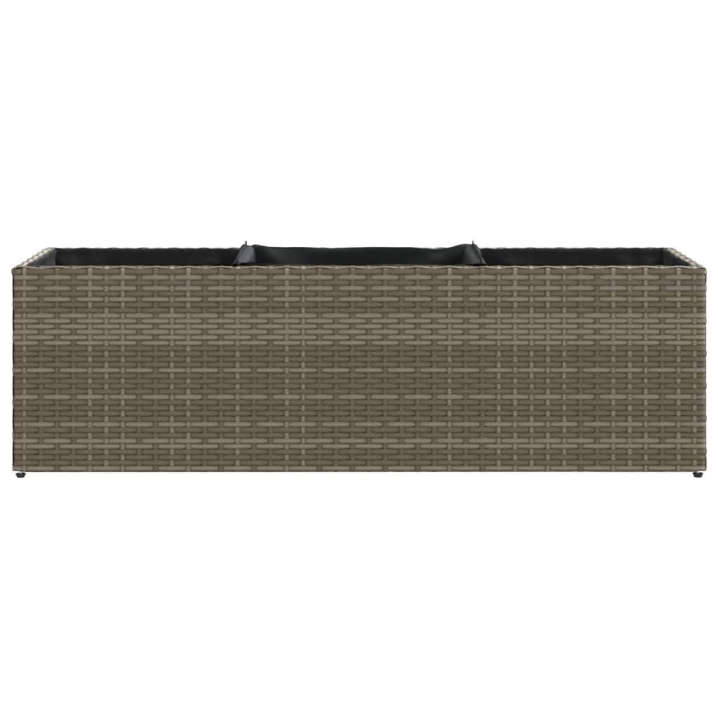 Fioriera Da Giardino Con 3 Vasi Grigia Polyrattan