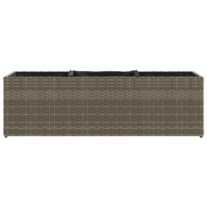 Fioriera Da Giardino Con 3 Vasi Grigia Polyrattan