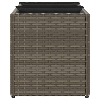 Fioriera Da Giardino Con 3 Vasi Grigia Polyrattan