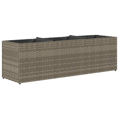 Fioriera Da Giardino Con 3 Vasi Grigia Polyrattan