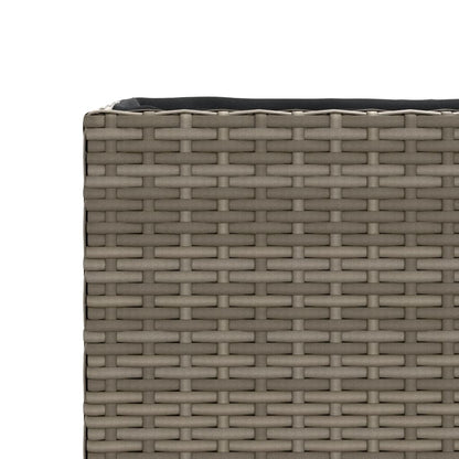 Fioriera Da Giardino Con 3 Vasi Grigia Polyrattan