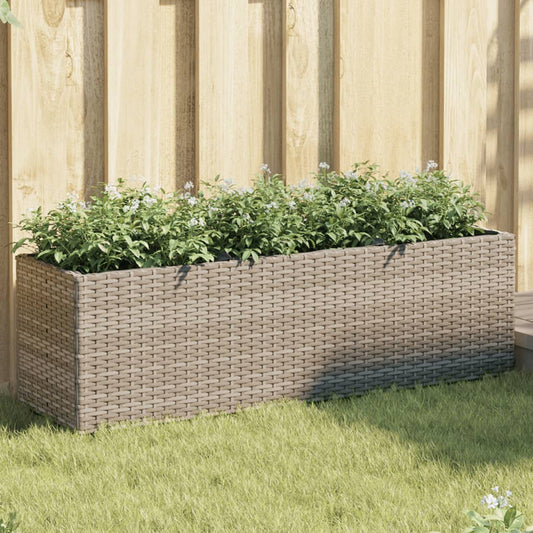 Fioriera Da Giardino Con 3 Vasi Grigia Polyrattan