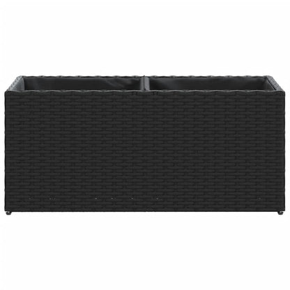 Fioriera Da Giardino Con 2 Vasi Nera In Polyrattan