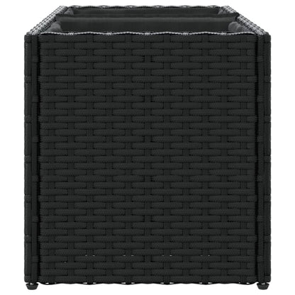 Fioriera Da Giardino Con 2 Vasi Nera In Polyrattan