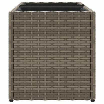 Fioriera Da Giardino Con 2 Vasi Grigia 72X30X32 Cm Polyrattan