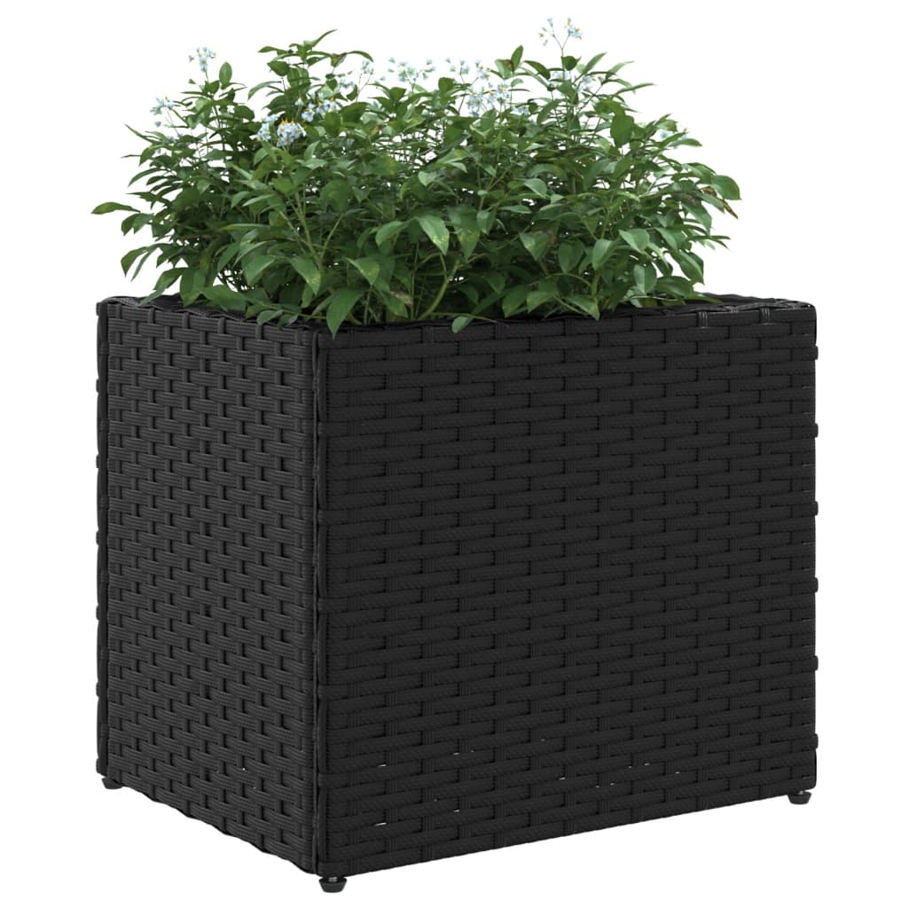Fioriera Da Giardino Nera In Polyrattan