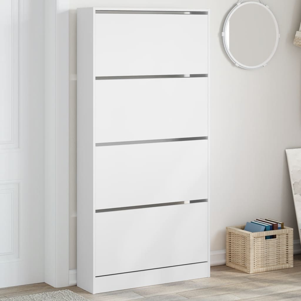 Scarpiera Bianca In Legno Multistrato Bianco