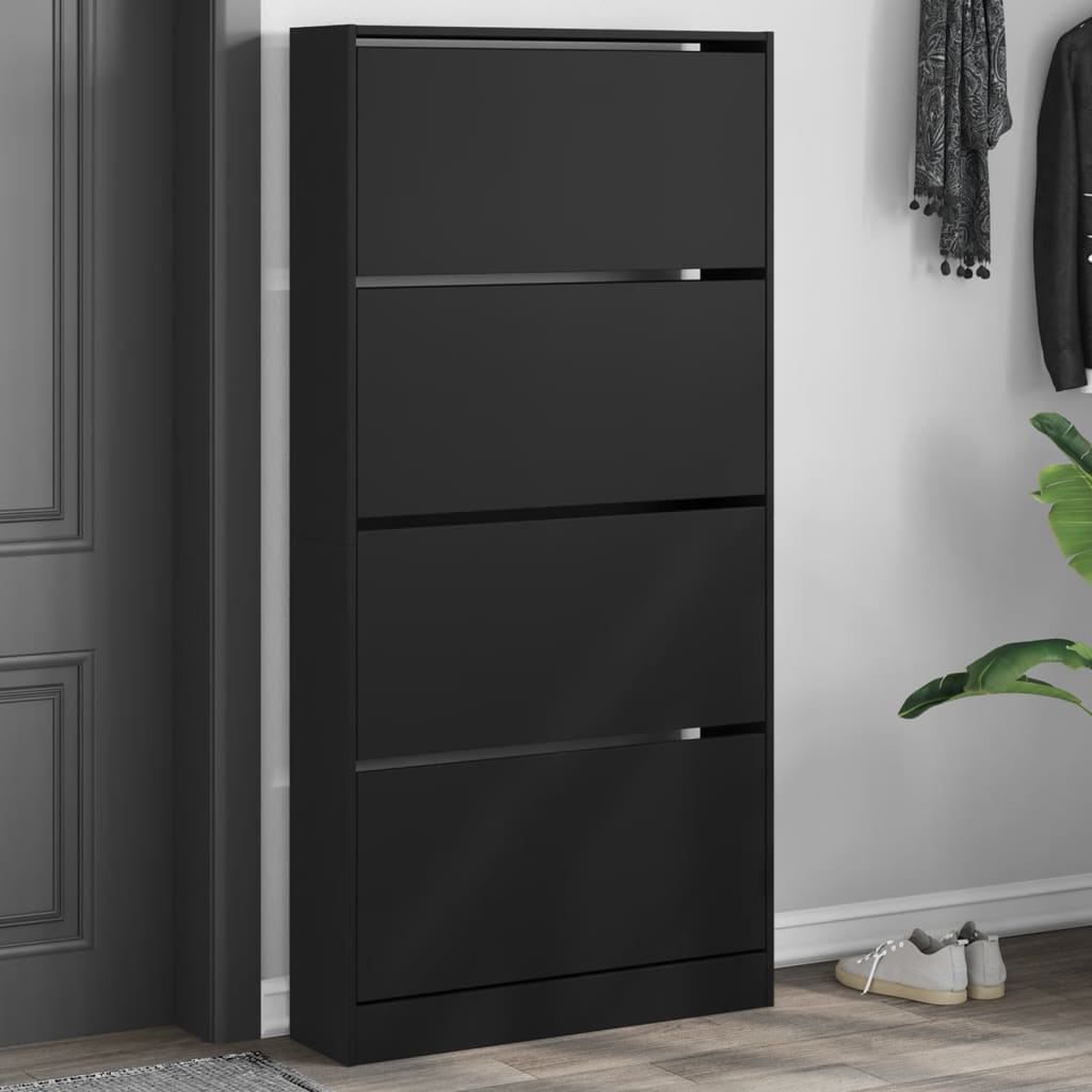 Scarpiera Nera In Legno Multistrato Nero