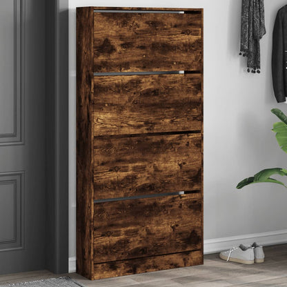 Scarpiera In Legno Multistrato Rovere Fumo