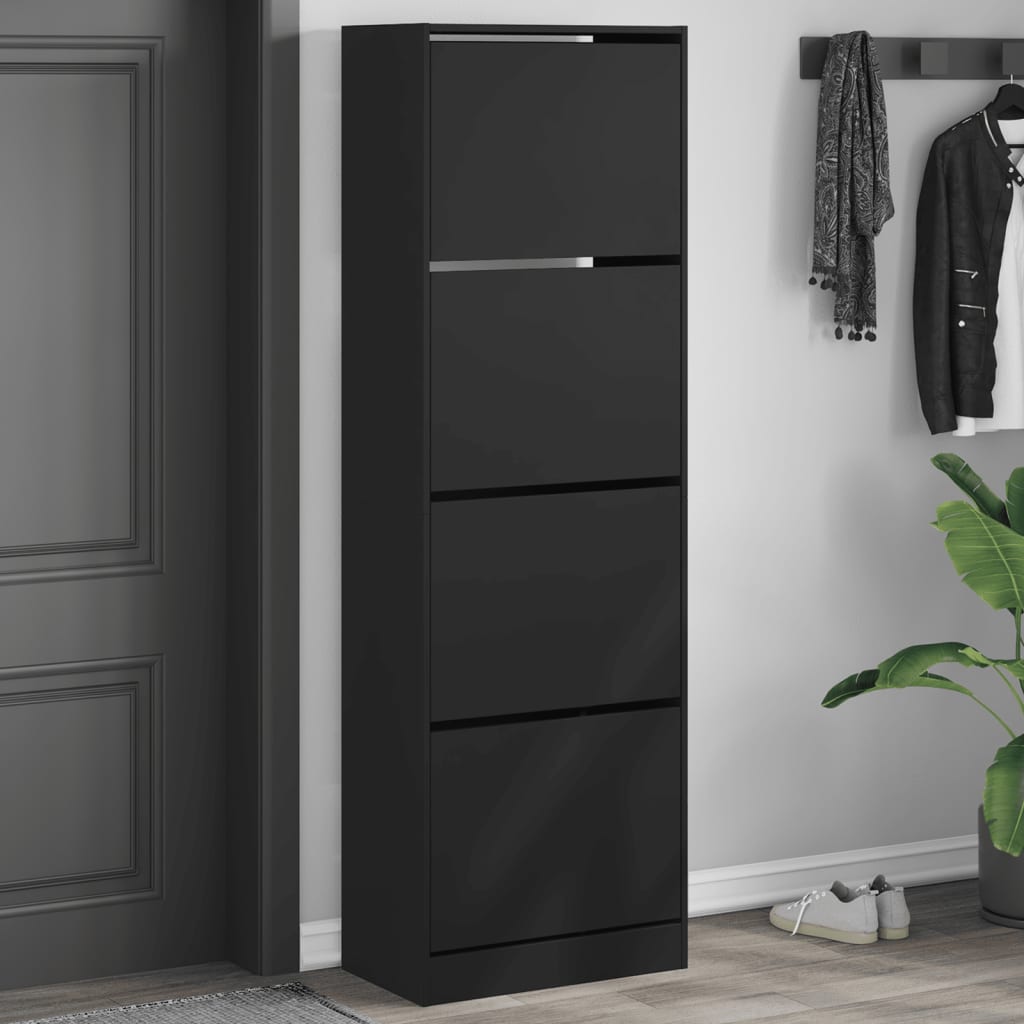 Scarpiera Nera In Legno Multistrato Nero