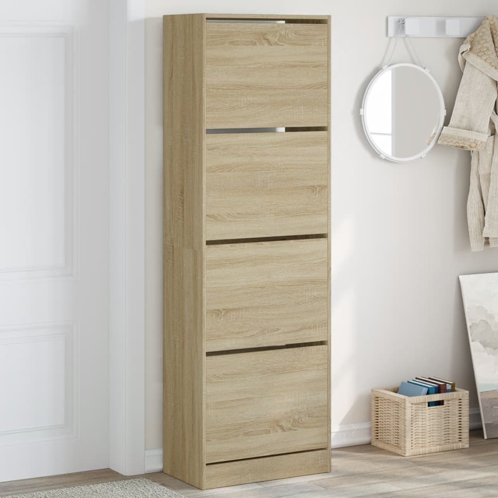 Scarpiera 80X21X87,5 Cm In Legno Multistrato Rovere Sonoma