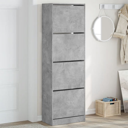 Scarpiera 60X21X163,5 Cm In Legno Multistrato Grigio Cemento
