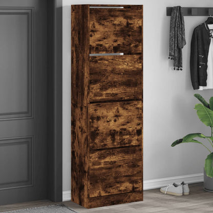 Scarpiera In Legno Multistrato Rovere Fumo