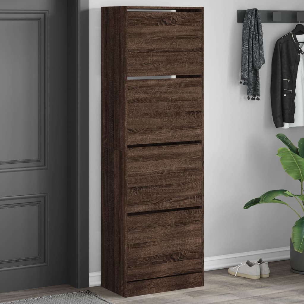 Scarpiera In Legno Multistrato Rovere Marrone