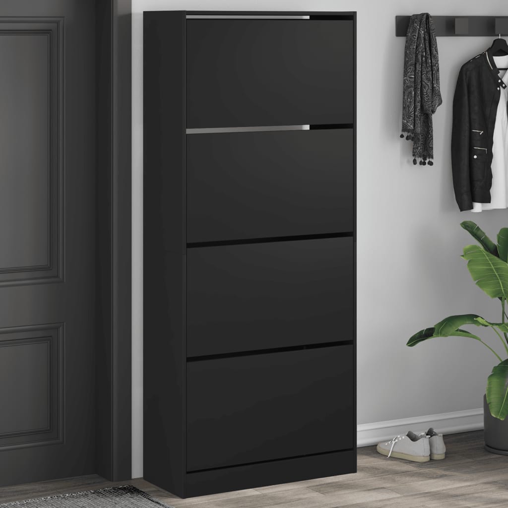Scarpiera Nera In Legno Multistrato Nero