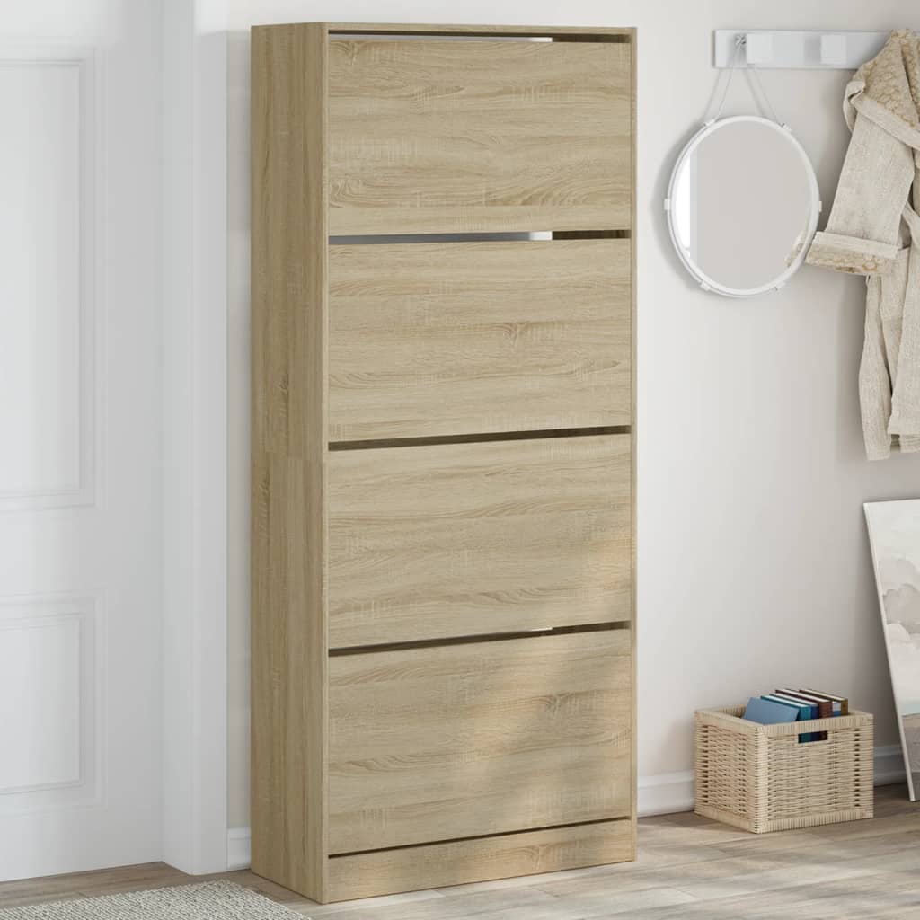 Scarpiera 80X21X87,5 Cm In Legno Multistrato Rovere Sonoma