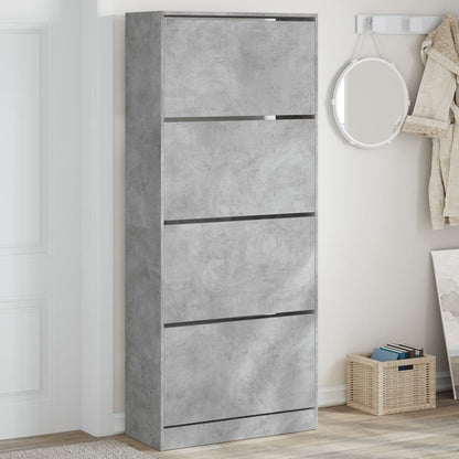 Scarpiera 60X21X163,5 Cm In Legno Multistrato Grigio Cemento