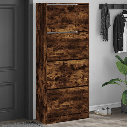 Scarpiera In Legno Multistrato Rovere Fumo