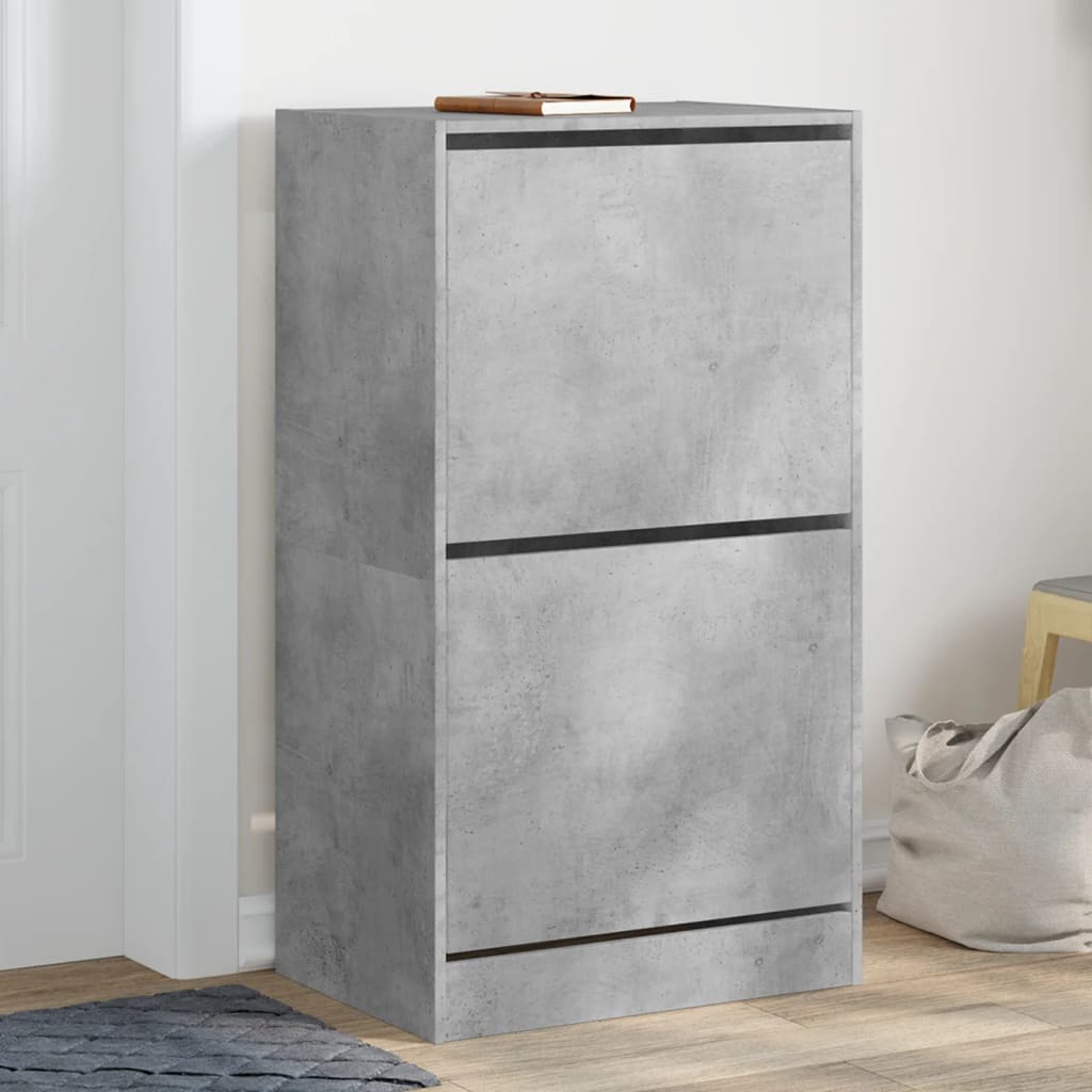Scarpiera 60X21X163,5 Cm In Legno Multistrato Grigio Cemento