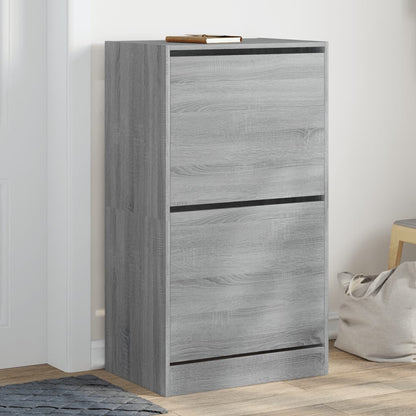 Scarpiera 60X34X96,5 Cm In Legno Multistrato Grigio Sonoma