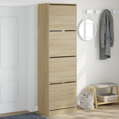 Scarpiera 80X21X87,5 Cm In Legno Multistrato Rovere Sonoma