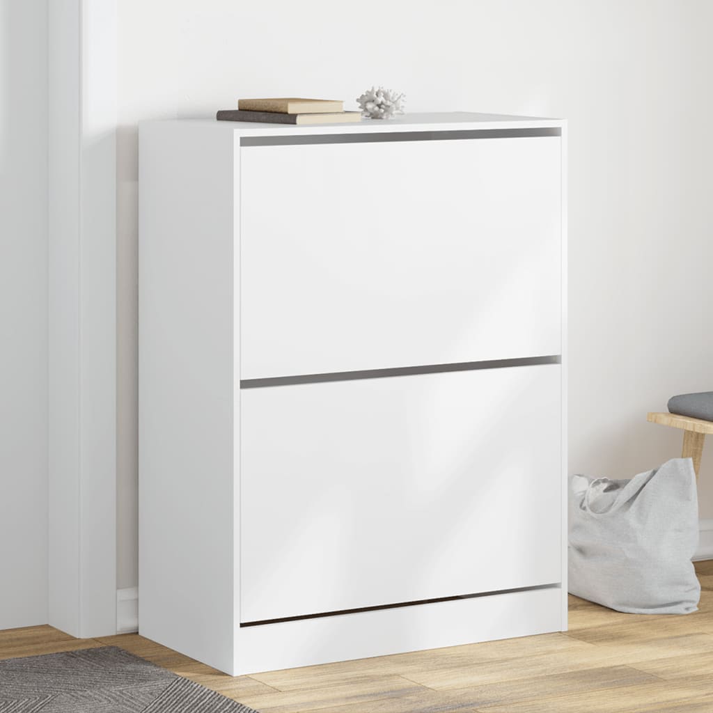 Scarpiera Bianca In Legno Multistrato Bianco