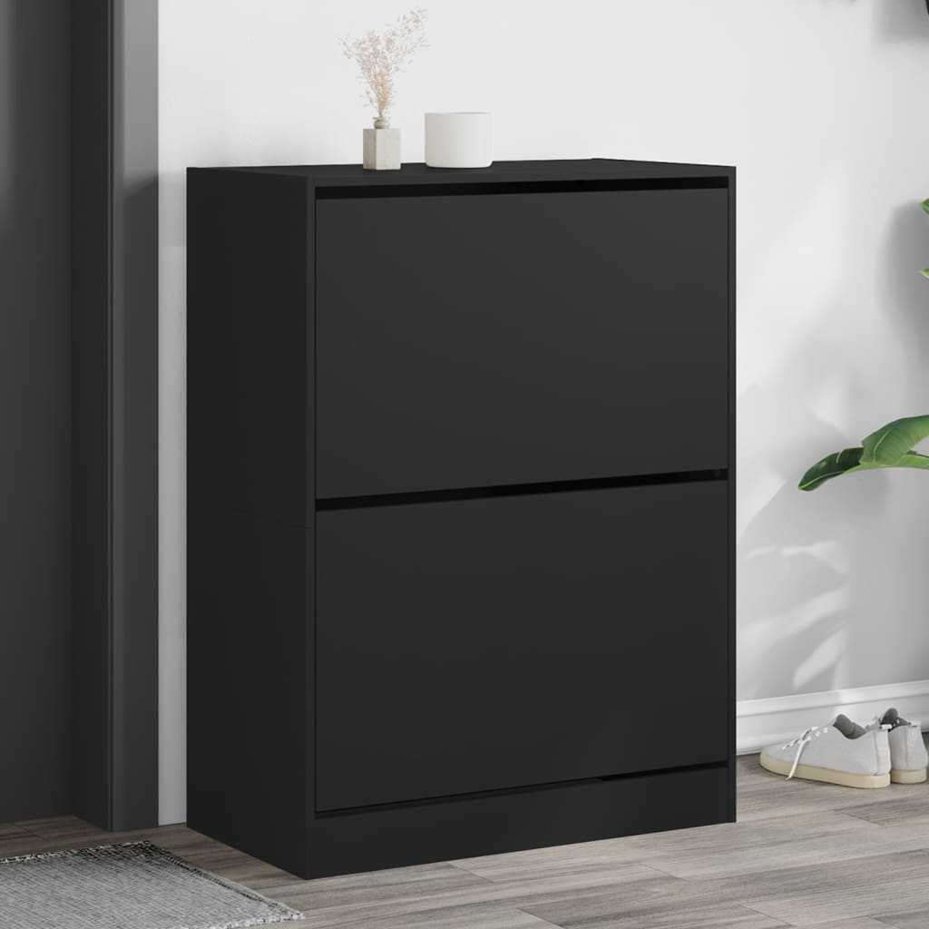 Scarpiera Nera In Legno Multistrato Nero