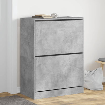 Scarpiera 60X21X163,5 Cm In Legno Multistrato Grigio Cemento